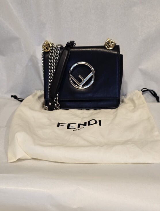 Fendi Handbags - ❌ sold❌ Fendi Kahn Black Leather Silver and Gold Hardware Euc